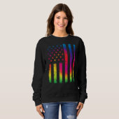 Sweatshirt Cool Distressé Américain Patriotique Drapeau Pour  (Devant entier)