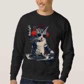Sweatshirt Cool DJ Cat , Funny Cat With Headphones , Stylish  (Devant)