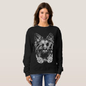 Sweatshirt Cool DJ Shepherd Dog with Sunglasses Headphones an (Devant entier)
