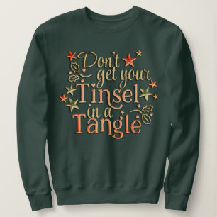 Sweatshirt cool drôle vacances tinsel enlacer Père Noël noël