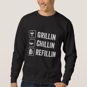 Sweatshirt Cool Fête des pères Époux Papa Grillin Chillin Ref