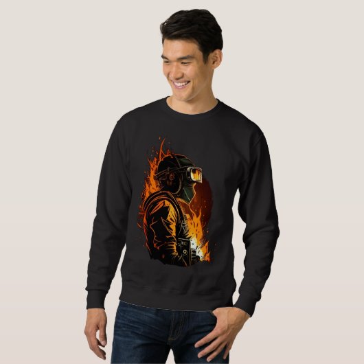 Sweatshirt Cool Fire Welder Worker (Devant entier)