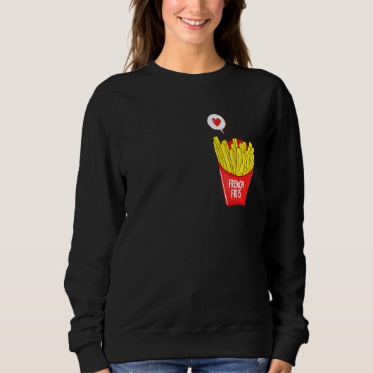 Sweatshirt Cool Français Fries Pocket Novelty Graphisme Tee - (Devant)