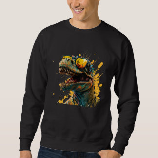 Sweatshirt Cool fun dinosaur raptor with sunglasses  4