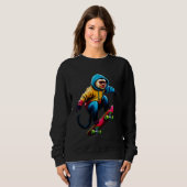 Sweatshirt Cool Funky Capuchin Monkey Skateboard Illustrat (Devant entier)