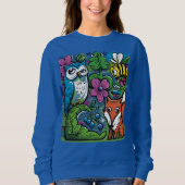 Sweatshirt Cool Funny Forest Animaux Graffiti Art (Devant)