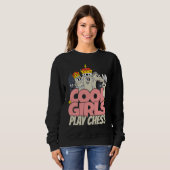 Sweatshirt Cool girls play chess chess saying chess player (Devant entier)