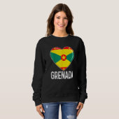 Sweatshirt Cool Heart Grenada Flag Men Women Kid Patriotic   (Devant entier)