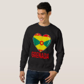 Sweatshirt Cool Heart Grenada Flag Men Women Kid Patriotic (Devant entier)