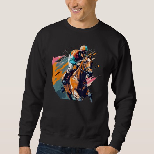 Sweatshirt Cool Horse with Horseman for  Horseracing (Devant)