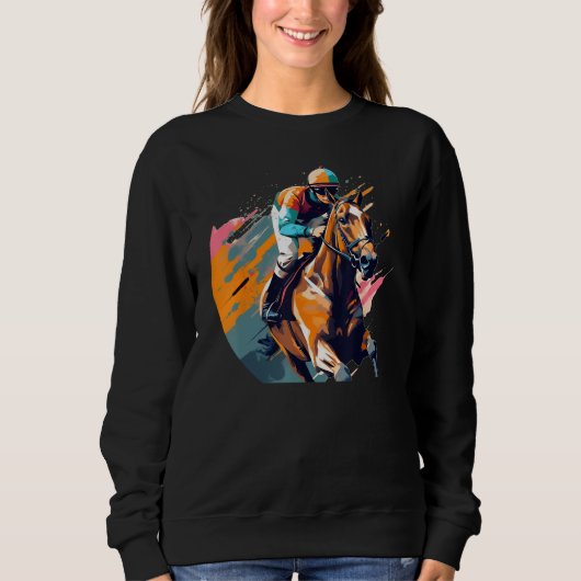 Sweatshirt Cool Horse with Horseman for  Horseracing (Devant)