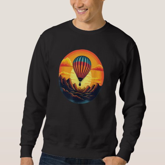 Sweatshirt Cool Hot Air Balloon with Sunset for Adventures (Devant)