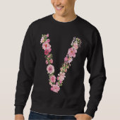 Sweatshirt Cool Initial Alphabet Monogram Flowers Floral Lett (Devant)