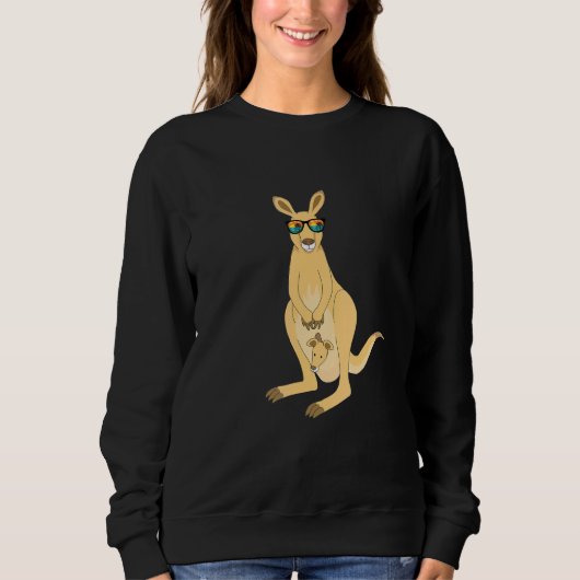 Sweatshirt Cool Kangaroo Avec Lunettes de soleil Tropical Lun (Devant)