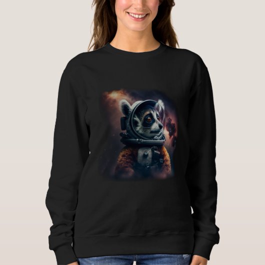 Sweatshirt Cool Lemur Astronaut In Deep Space (Devant)