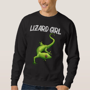 Sweatshirt Cool Lizard Pour Filles Enfants Gecko Green Reptil