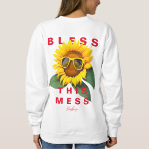 Sweatshirt Cool Maman Vie Béni Cette Messe Tournesol Été