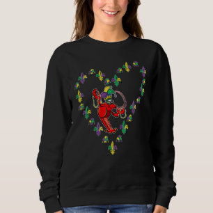 Sweatshirt Cool Mardi Gras Jester Fleur De Lis Heart Cute Cra