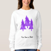 Sweatshirt Cool minimaux sur mesure esthétique Arbres pourpre (Devant)