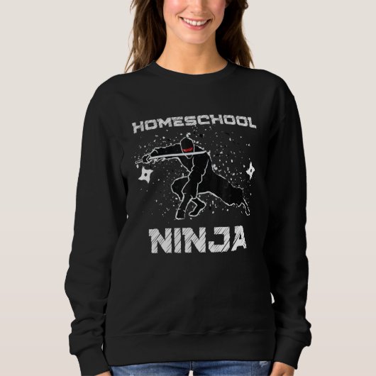 Sweatshirt Cool Ninja Homeschool Maman Multitâche Papa Équipe (Devant)