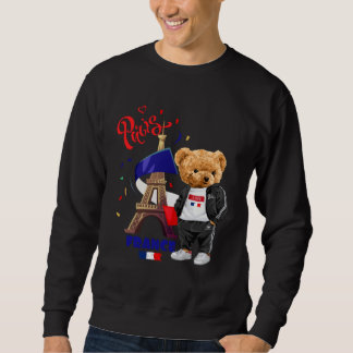 Sweatshirt Cool Parisian Teddy Bear in Pari Eiffel Tower Outf