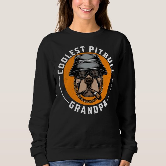 Sweatshirt Cool Pitbull Grand-père (Devant)