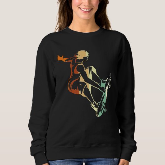 Sweatshirt Cool Plan de Skateboard Trick Vintage Skateboard (Devant)