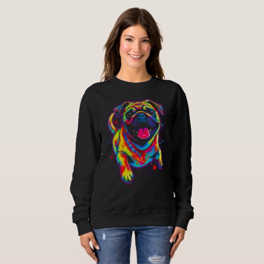 Sweatshirt Cool Pug Dog (Devant entier)