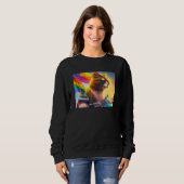 Sweatshirt Cool Rainbow Cat LGBT Sunglasses Bisexual Funny Ki (Devant entier)