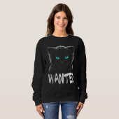 Sweatshirt Cool Recherché de chat noir (Devant entier)