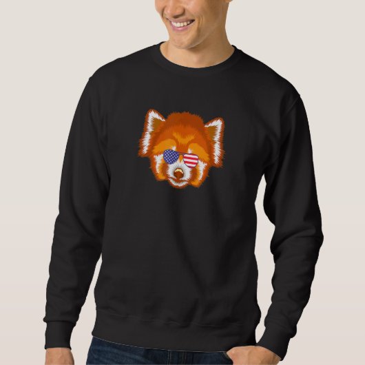 Sweatshirt Cool Red Panda porter Drapeau Usa Lunettes de sole (Devant)