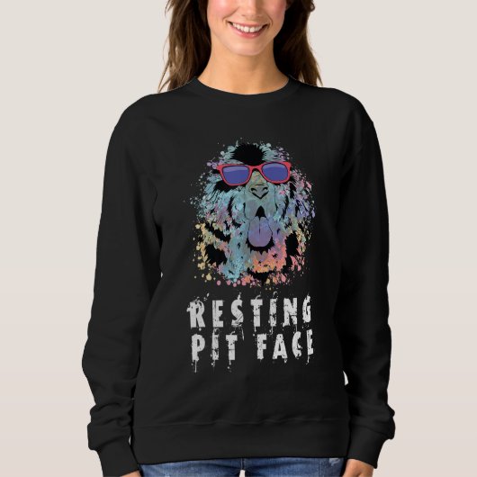 Sweatshirt Cool Repose Pit Visage Chien Visage Visage Drôle A (Devant)