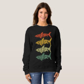 Sweatshirt Cool retro shark word shark ocean (Devant entier)