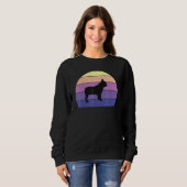 Sweatshirt Cool Retro Sunset Français Bulldogs Grand chien pr (Devant entier)