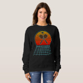 Sweatshirt Cool Retro Sunset Vaporwave Badminton (Devant entier)