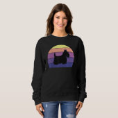 Sweatshirt Cool Retro Sunset Yorkshire Terrier Fun Propriétai (Devant entier)