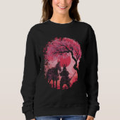Sweatshirt Cool Samurai Moon Cherry Blossom Tree (Devant)