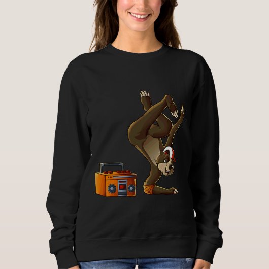 Sweatshirt Cool Sloth Breakdance Funny (Devant)