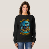 Sweatshirt Cool Sloth Hello Summer Vacation Beach Summer (Devant entier)