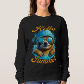 Sweatshirt Cool Sloth Hello Summer Vacation Beach Summer (Devant)