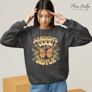 Sweatshirt Cool soeur papillon Fleur sauvage Vintage Retro