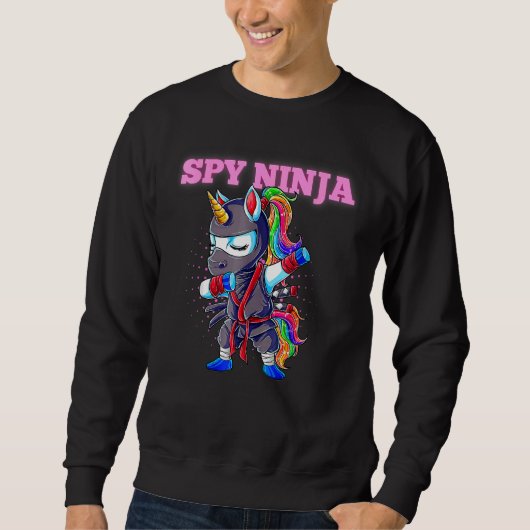Sweatshirt Cool Spy Gaming Ninjas Unicorn Gamer Garçon Fille  (Devant)