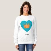 Sweatshirt Cool sur mesure esthétique Couronne orange dans le (Devant entier)