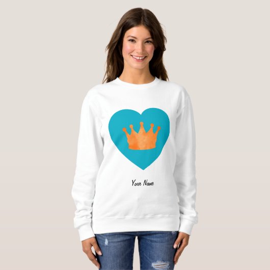 Sweatshirt Cool sur mesure esthétique Couronne orange dans le (Devant entier)