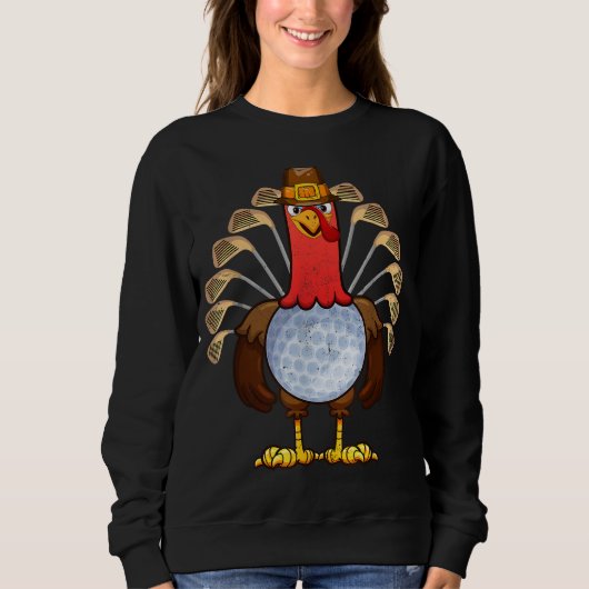 Sweatshirt Cool Thanksgiving Golf Gobble Player Turquie Thank (Devant)