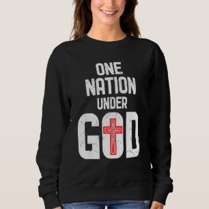 Sweatshirt Cool Une Nation Sous Dieu Religion Croix Rouge Act