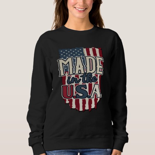 Sweatshirt Cool USA Drapeau design made in USA (Devant)