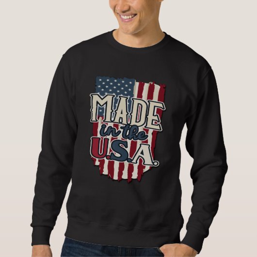 Sweatshirt Cool USA Drapeau design made in USA (Devant)