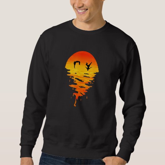 Sweatshirt Cool Vivant En Vague Au Soleil Et Coucher De Solei (Devant)