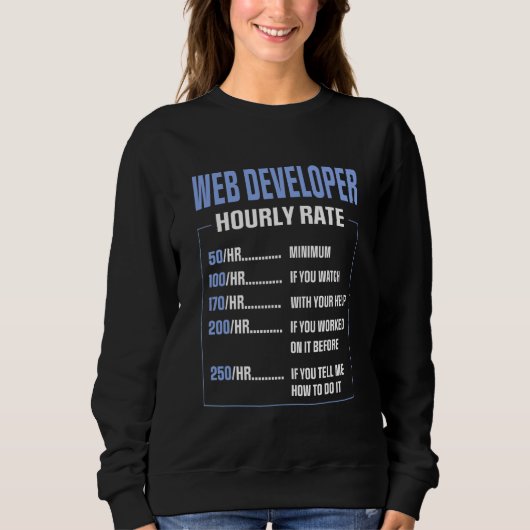 Sweatshirt Cool Web Taux horaire Dit Web Developer (Devant)